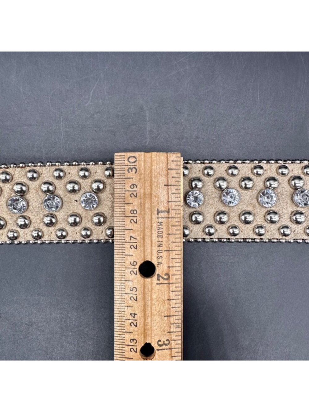 Vintage GUESS Embellished Rhinestone Studded Belt Ornate Buckle Western XL Y2K - Picture 10 of 10